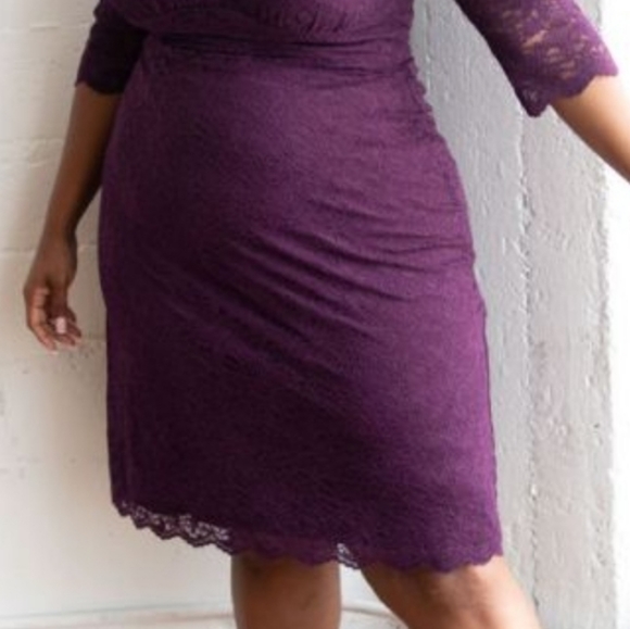 Plum Scallop Boudoir Lace Dress 14/16 - Picture 3 of 3